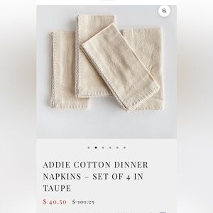 Napa Home & Garden “Addie” Napkins - Set of 4.  NWT!